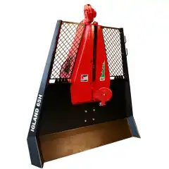 Stor og kraftig en-tromlet skogsvinsj med regulerbar inntrekksblokk.